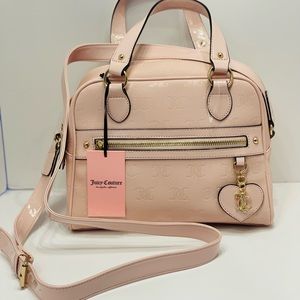Juicy Couture Pink Clay Nailed It Satchel Purse Bag Crossbody